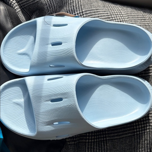 HOKA ORA RECOVERY SLIDE 3 ICE WARTER/ AIRY BLUE RUBBER SLIDES UNISEX W9/M7 NWT - Picture 5 of 7